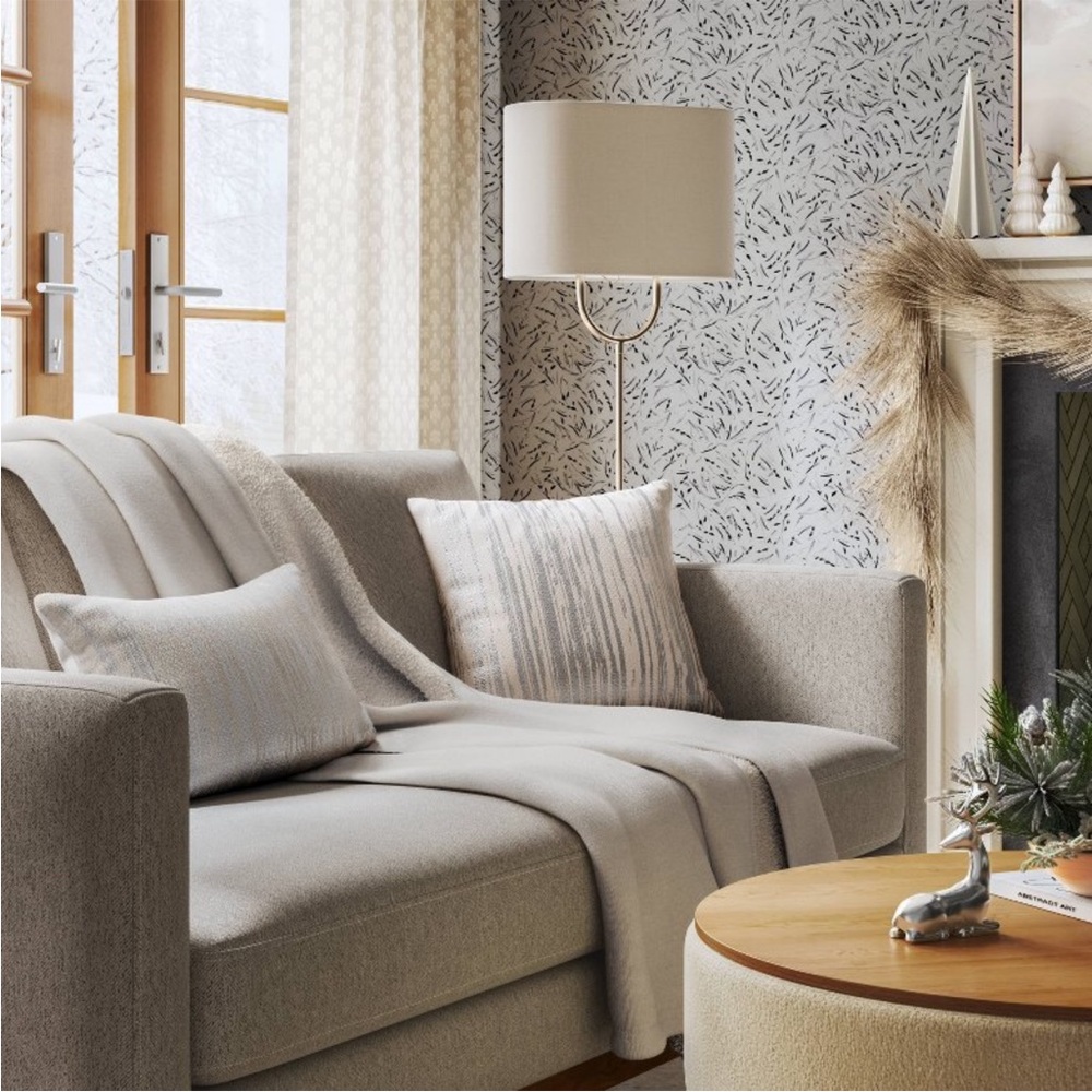 Threshold Silver Metallic Pillow Set Square & Lumbar Throw Pillows